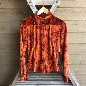 Vintage Miss Sixty velvet orange shirt from Italy